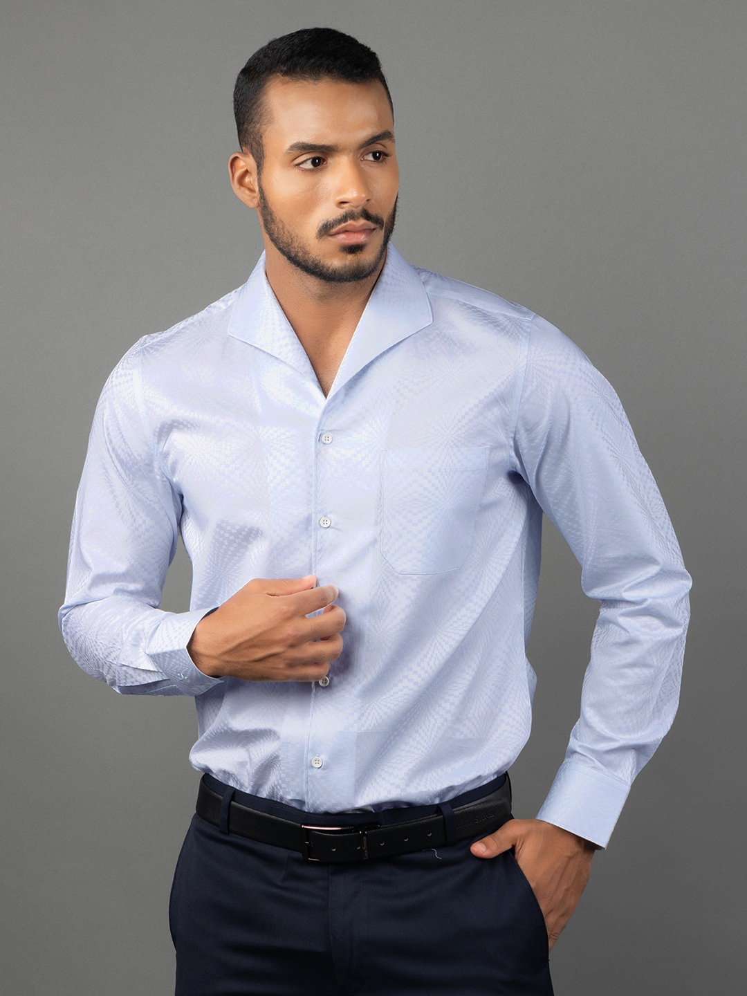 

LOUIS STITCH Men Comfort Opaque Semiformal Shirt, Blue