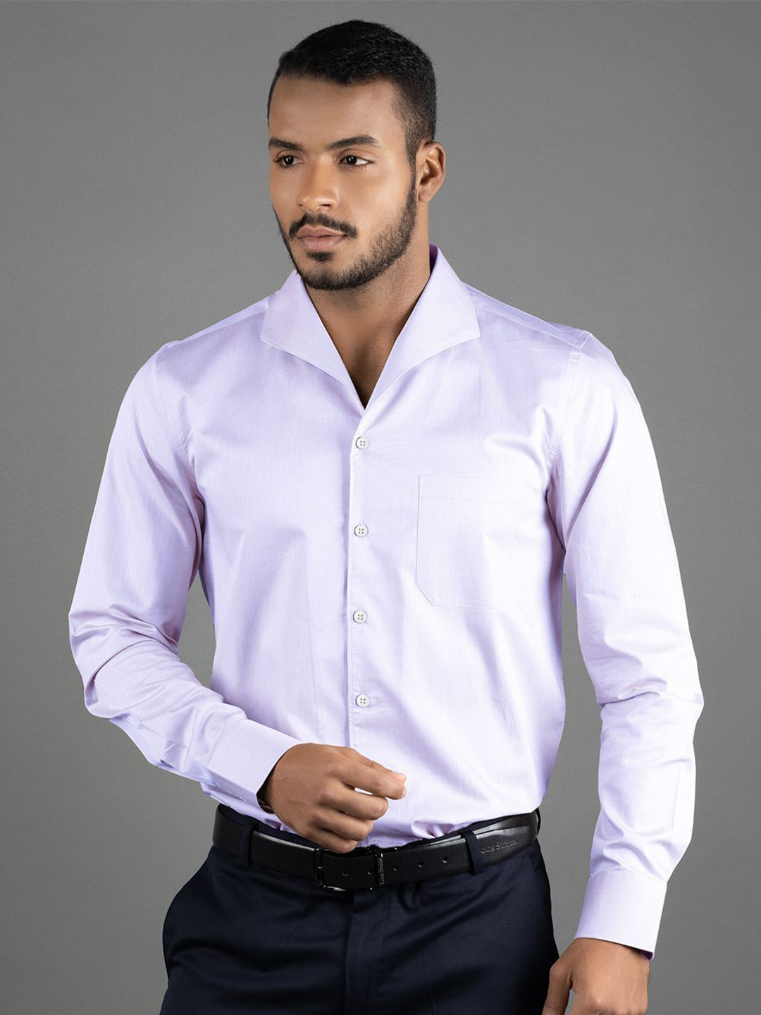 

LOUIS STITCH Men Comfort Opaque Semiformal Shirt, Purple