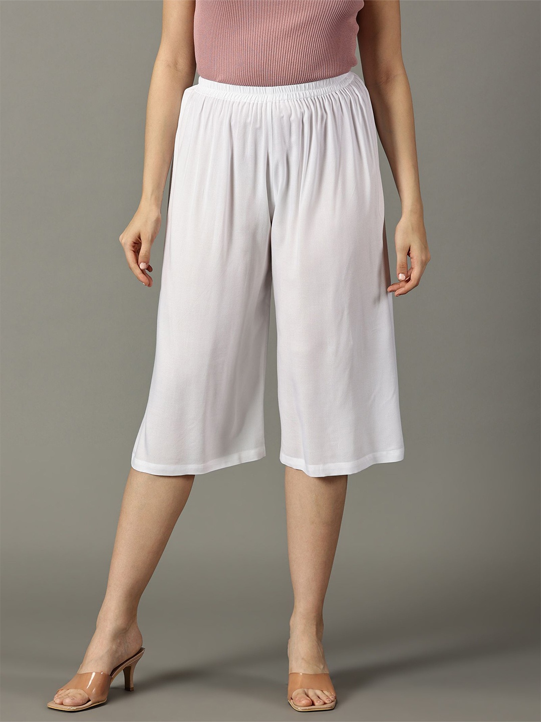 

DIVINATION Women Cropped Palazzos, White