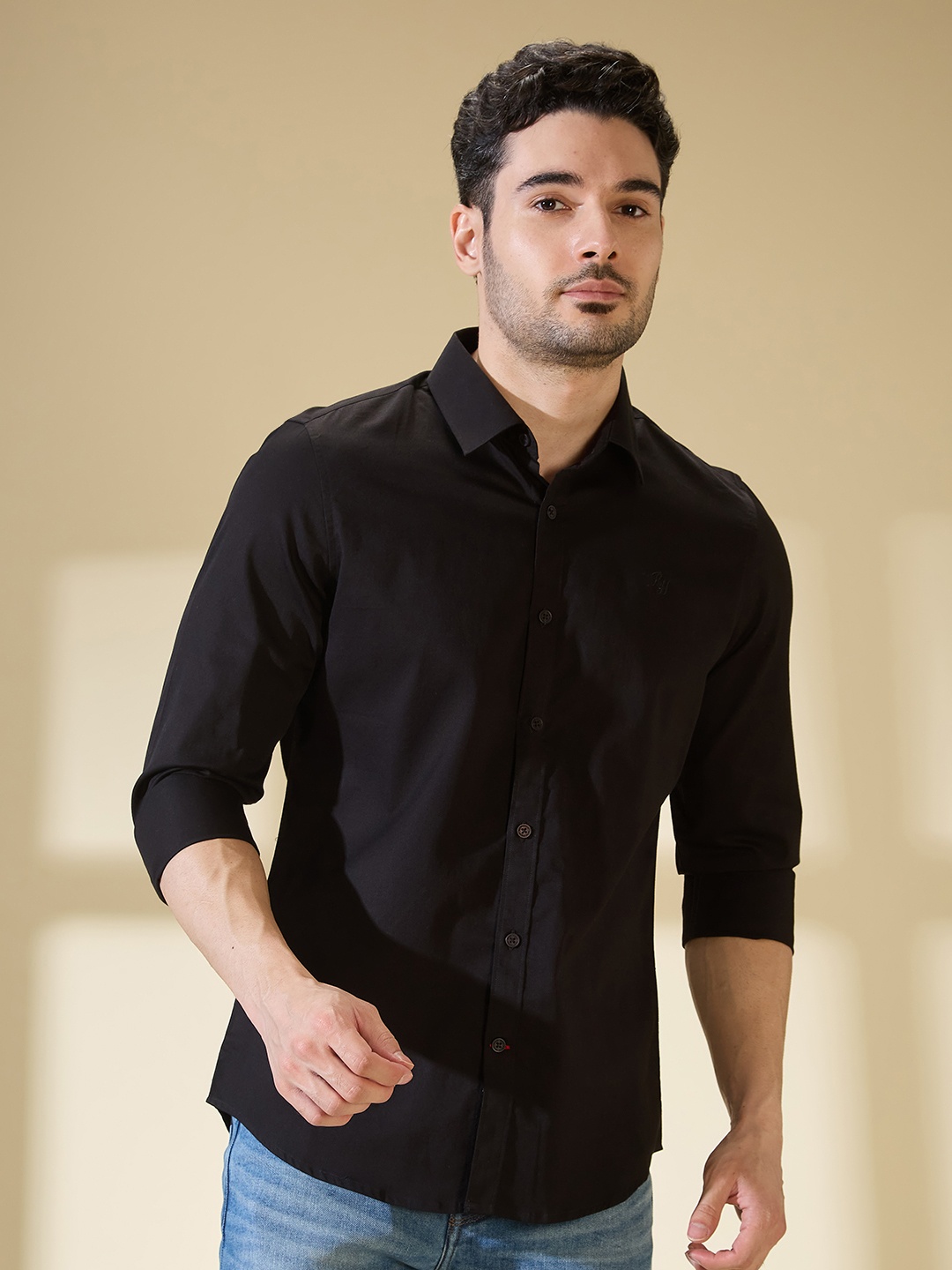 

Being Human Men Classic Slim Fit Solid Casual Shirt, Black