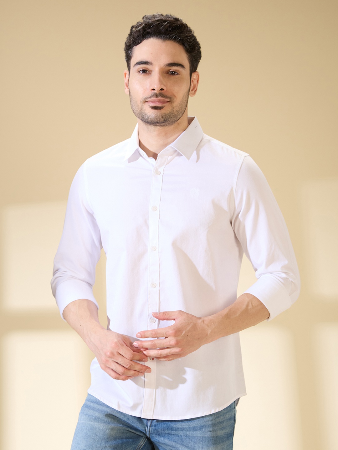

Being Human Men Classic Slim Fit Solid Casual Shirt, White
