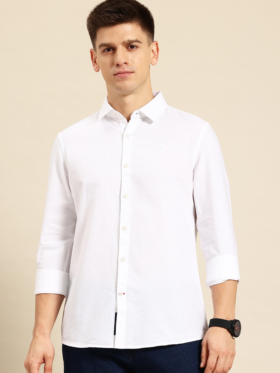 

Being Human Pure Cotton Slim Fit Casual Shirt, White