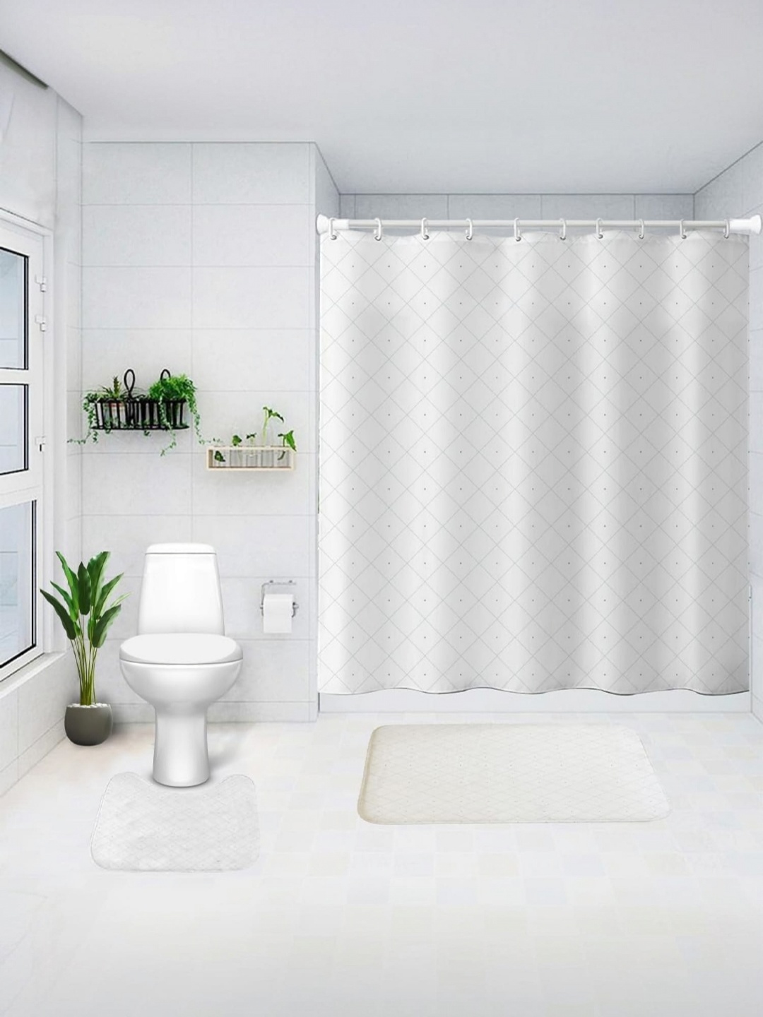 

Savya Home Grey Geometric Sheer Long Door Curtain