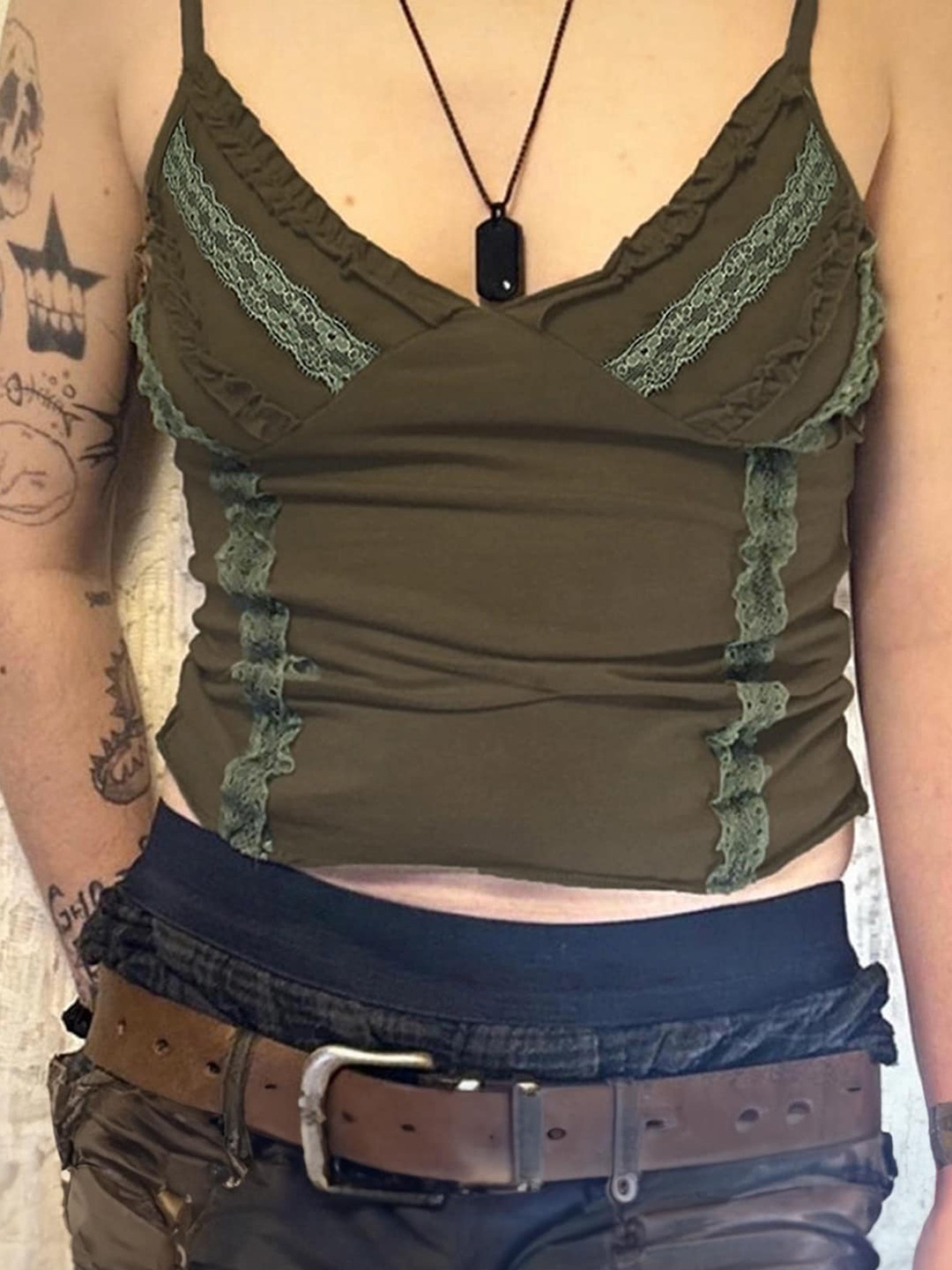 

LULU & SKY Women Striped Crop Top, Green