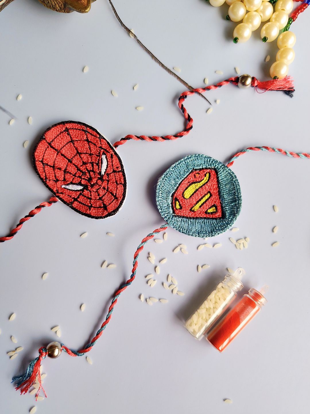 

Kook N Keech Kids Set Of 2 Red Superman Spiderman Thread Rakhi