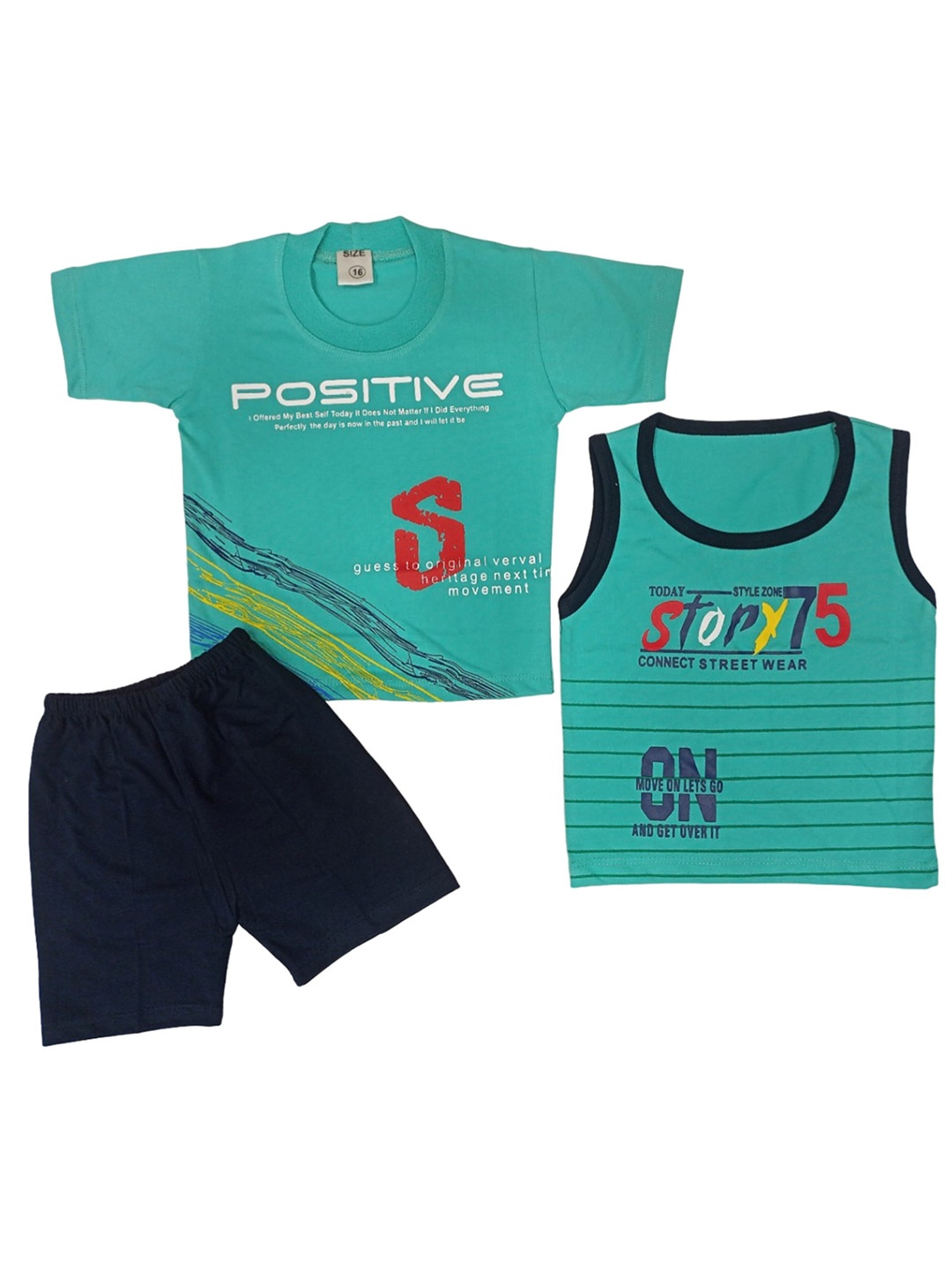 

Pankhu Unisex Kids T-shirt with Shorts, Green