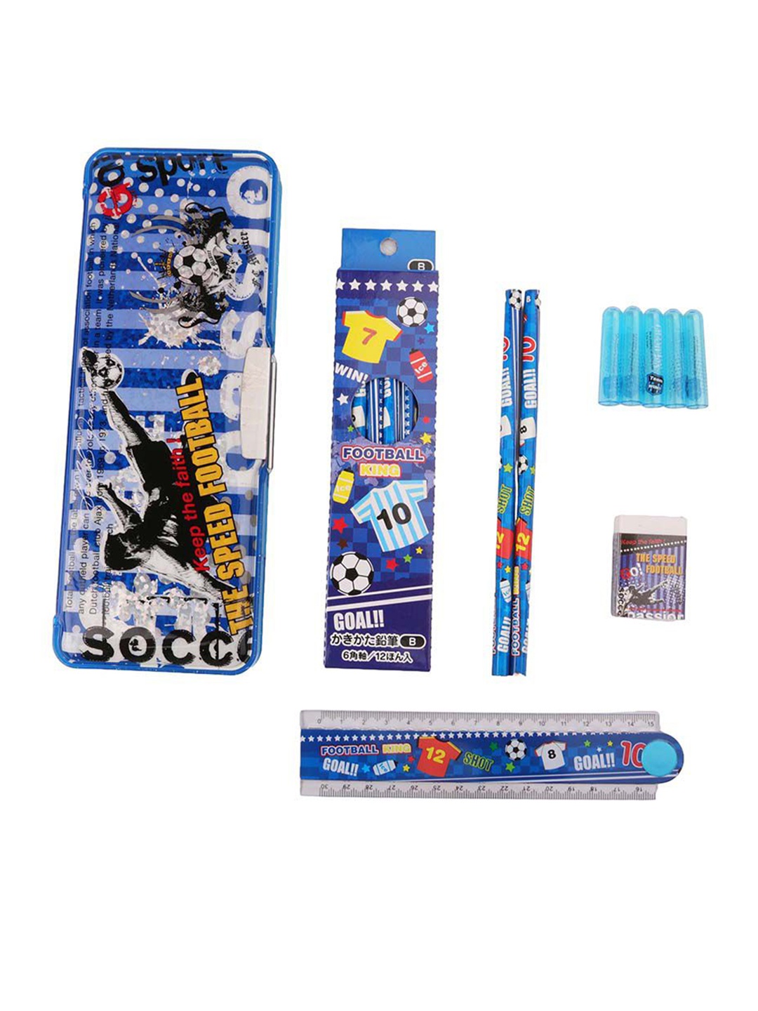 

QIPS Football Theme Pen Cases Stationery, Blue