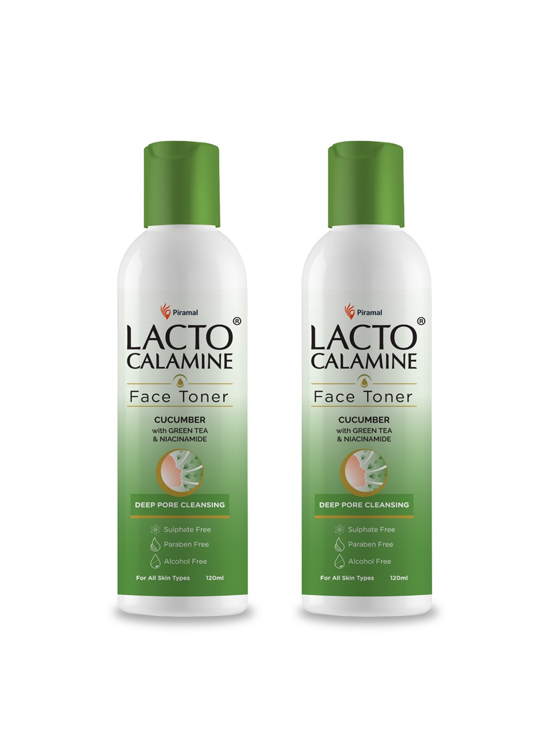 

Lacto Calamine Set Of 2 Cucumber Face Toner With Green Tea & Niacinamide - 120ml Each