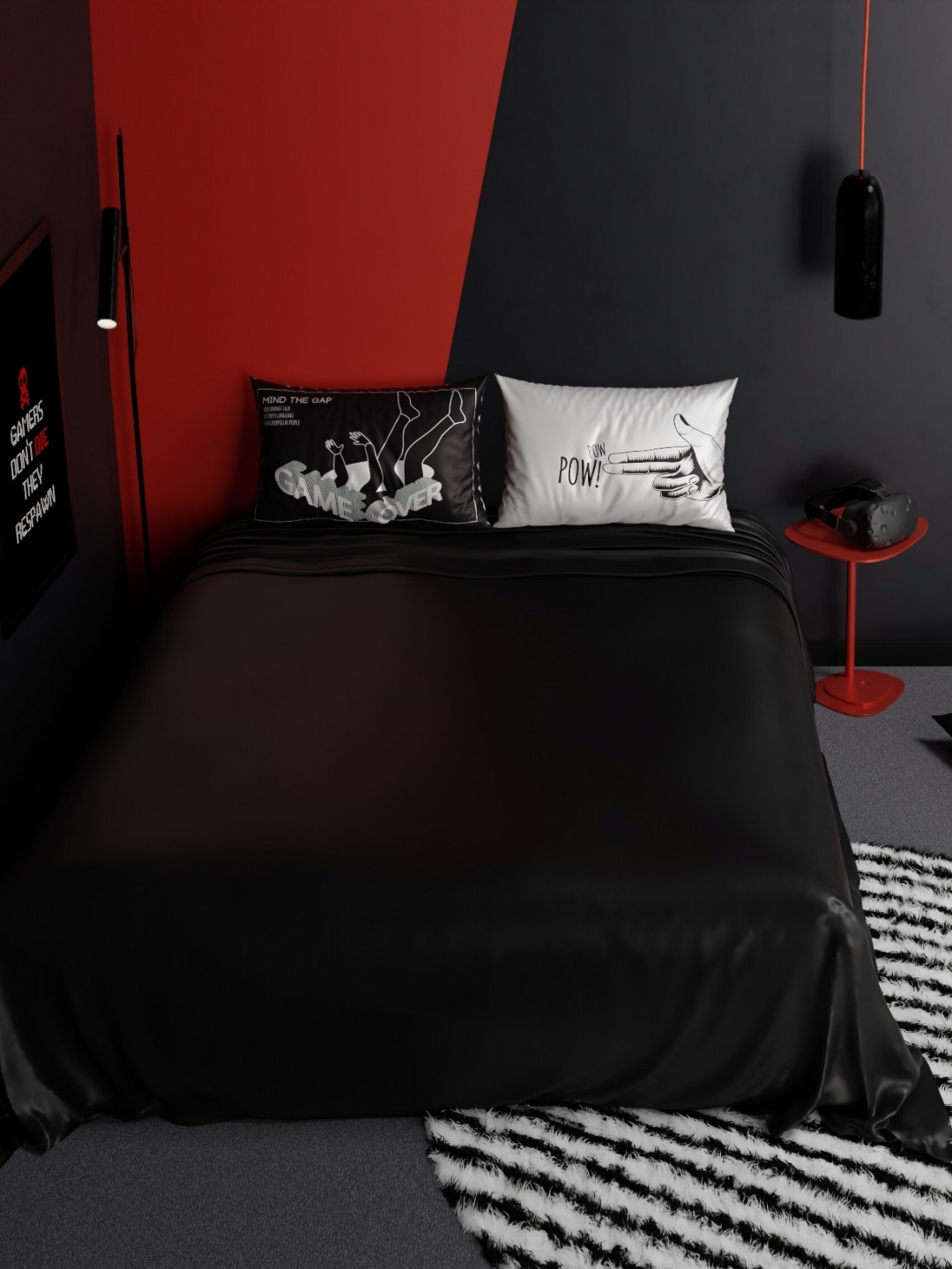 

QuirkLoom Black 300 TC Double Bedsheet with 2 Pillow Covers