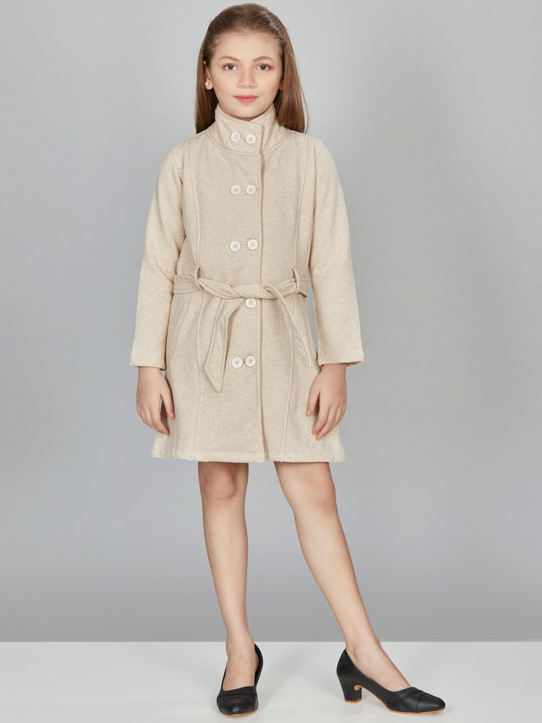 

Peppermint Girls Single-Breasted Over Coat, Beige