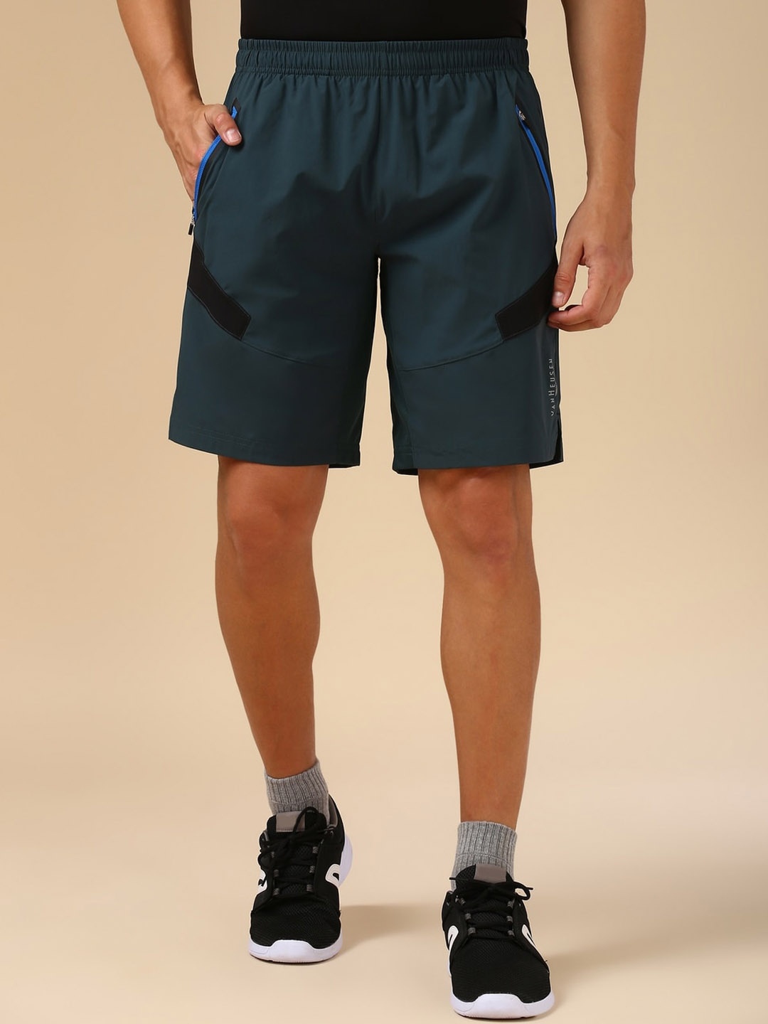 

Van Heusen Women Mid-Rise Sports Shorts, Blue
