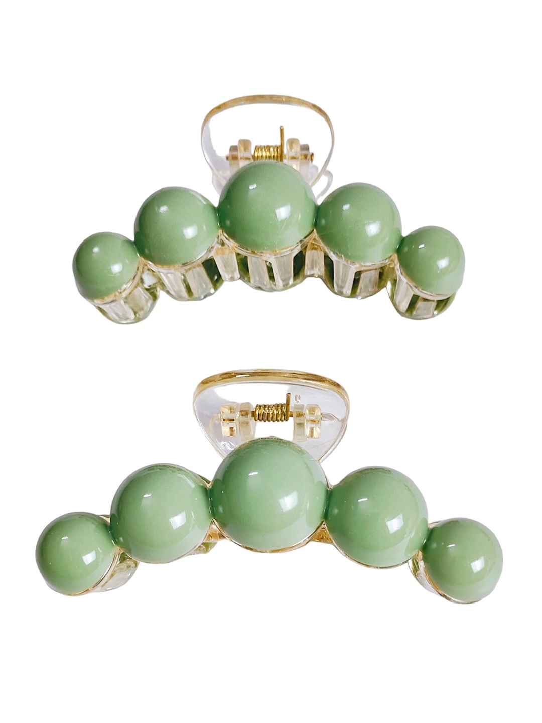 

ANNA CREATIONS Women Set of 2 Claw Clip, Green
