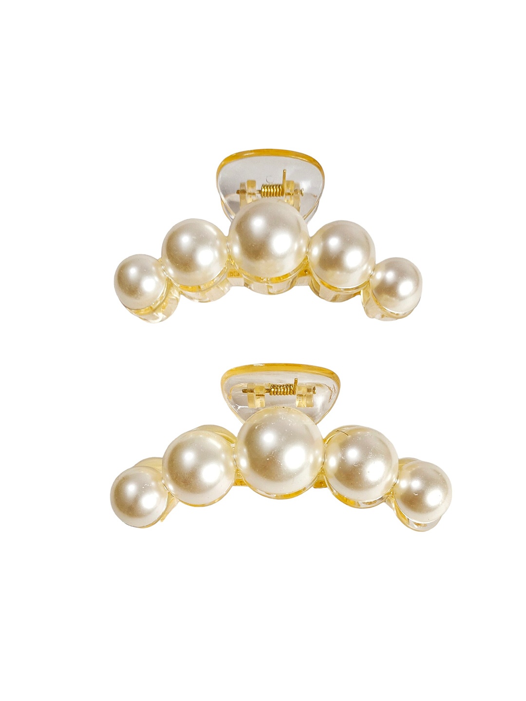 

ANNA CREATIONS Women Set of 2 Claw Clip, White