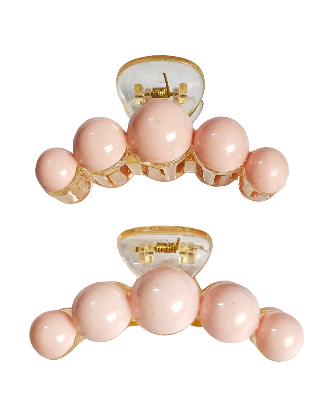 

ANNA CREATIONS Women Set of 2 Embellished Claw Clip, Pink