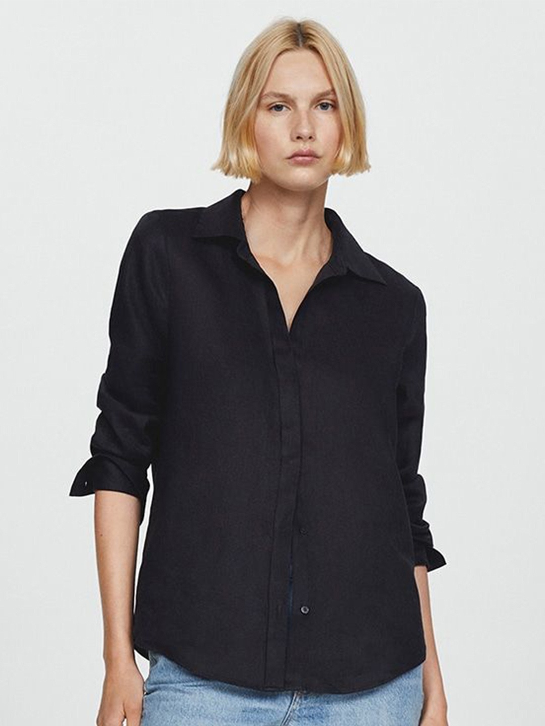 

Fab Star Cotton Classic Opaque Casual Shirt, Black