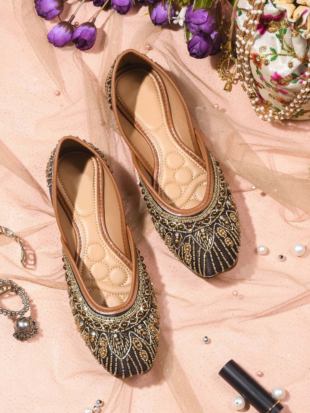 

Try Me Embellished Round Toe Mojaris, Brown