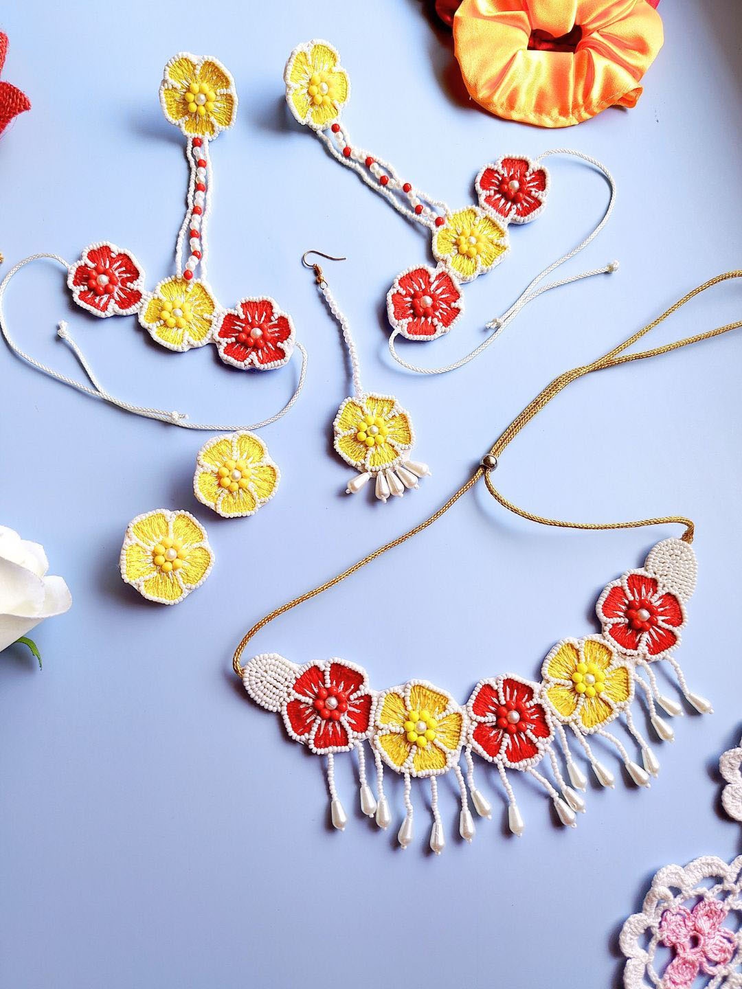 

Sangria Gold-Plated Beaded & Tasseled Bridal Jewellery Set