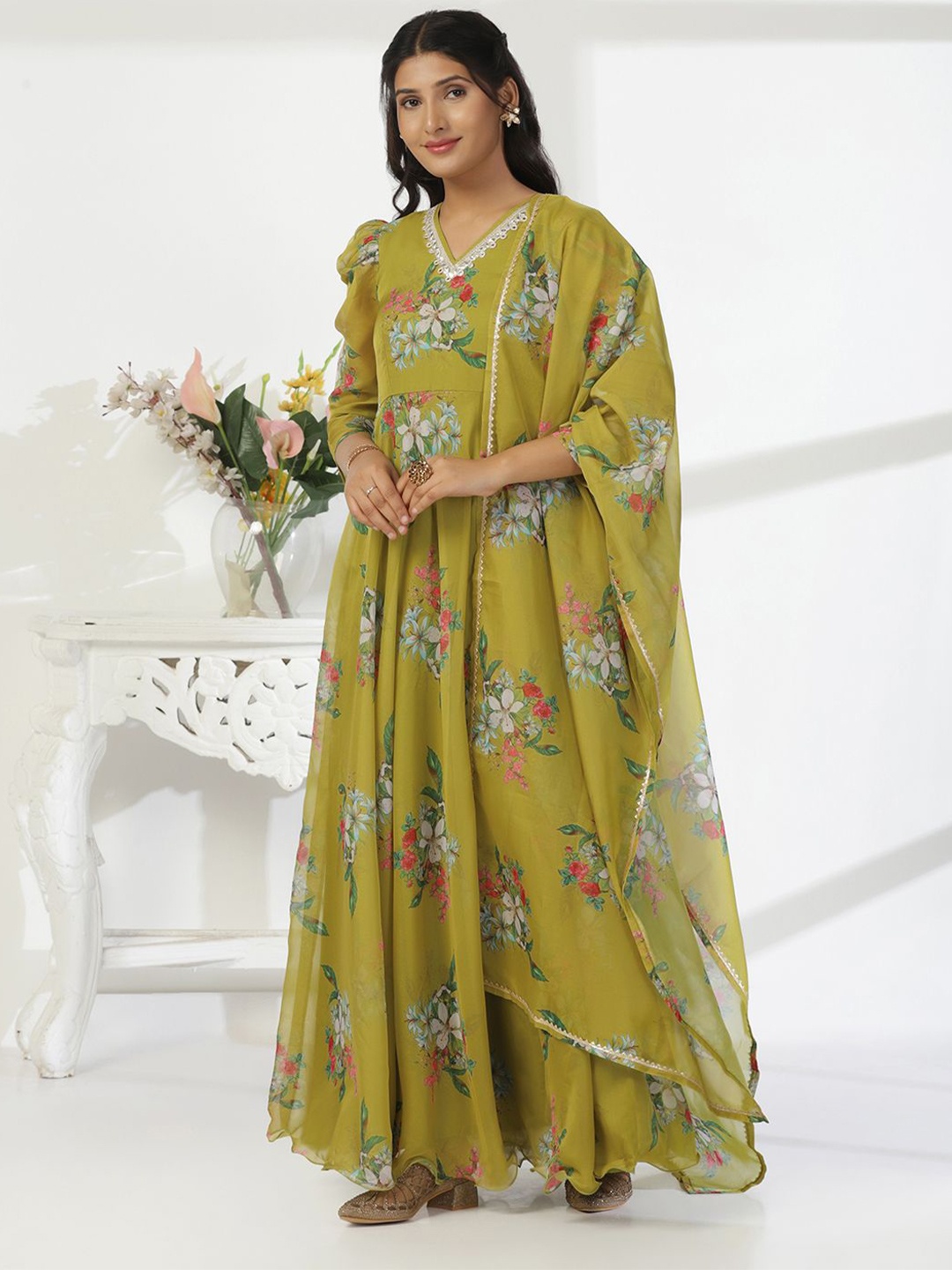 

FASHION DREAM Floral Print Maxi Dress, Green