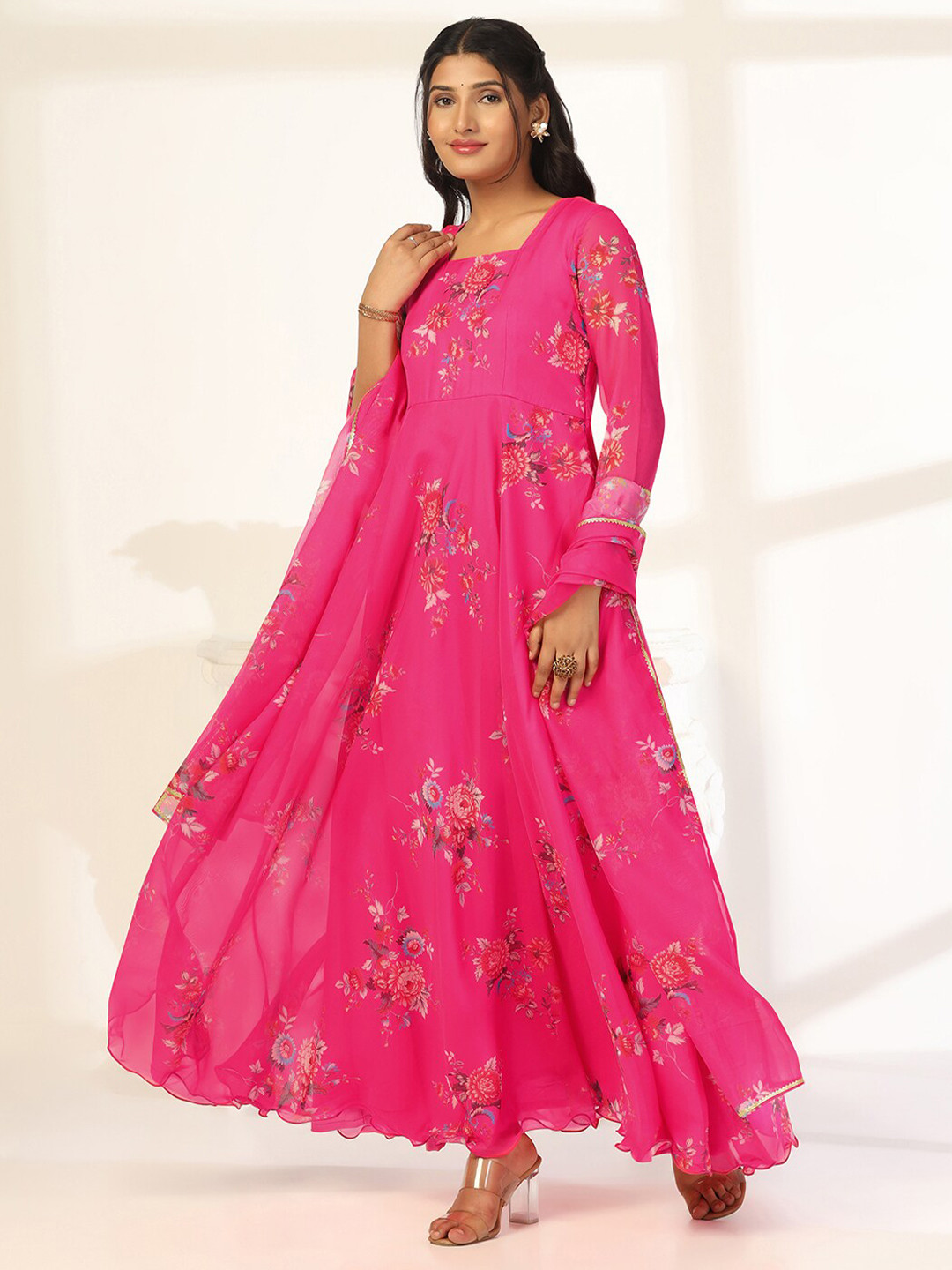 

FASHION DREAM Women Floral Print Maxi Dress, Pink