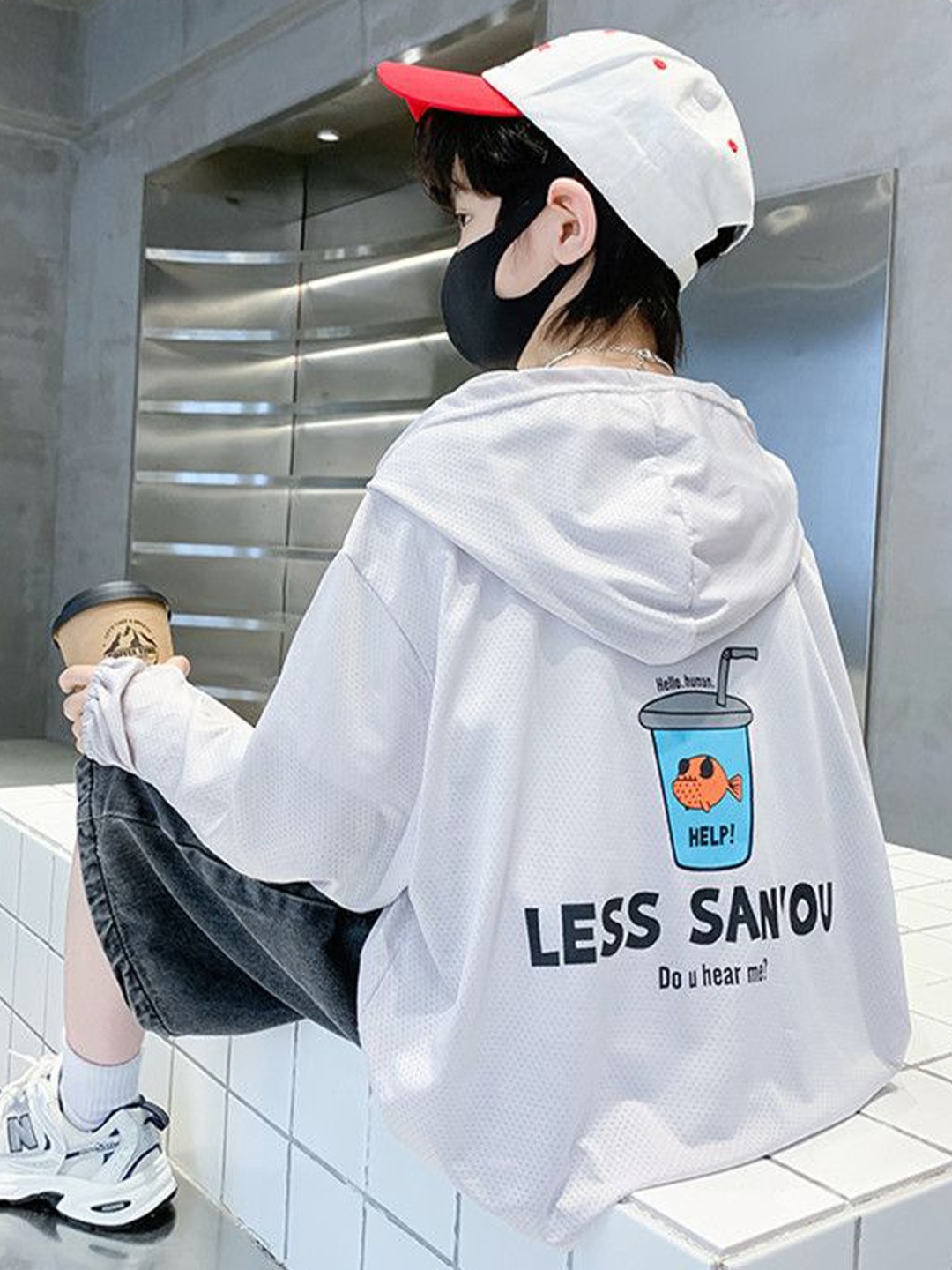 

StyleCast x Revolte Boys Hood T-shirt, White