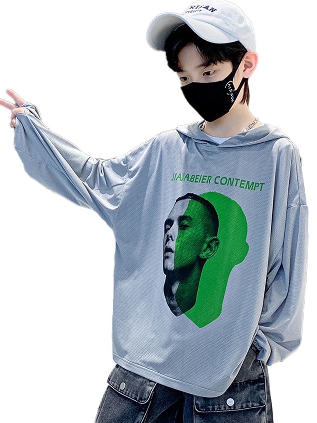 

StyleCast x Revolte Boys Printed V-Neck Cut Outs T-shirt, Grey