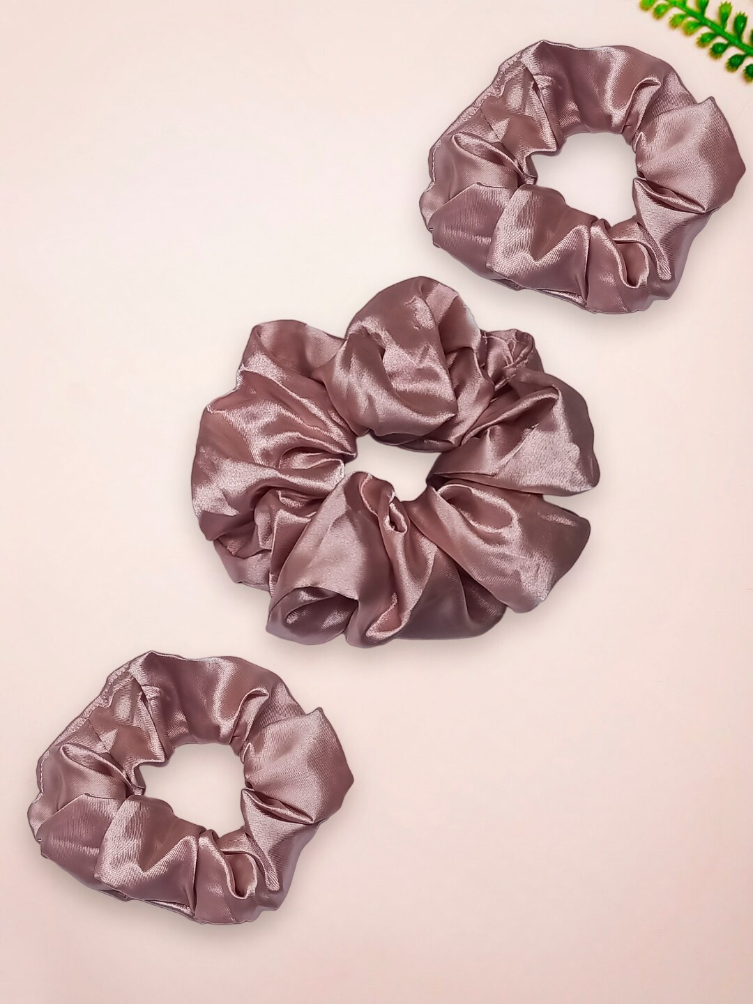 

OOMPH Women Set of 3 Ponytail Holders, Pink