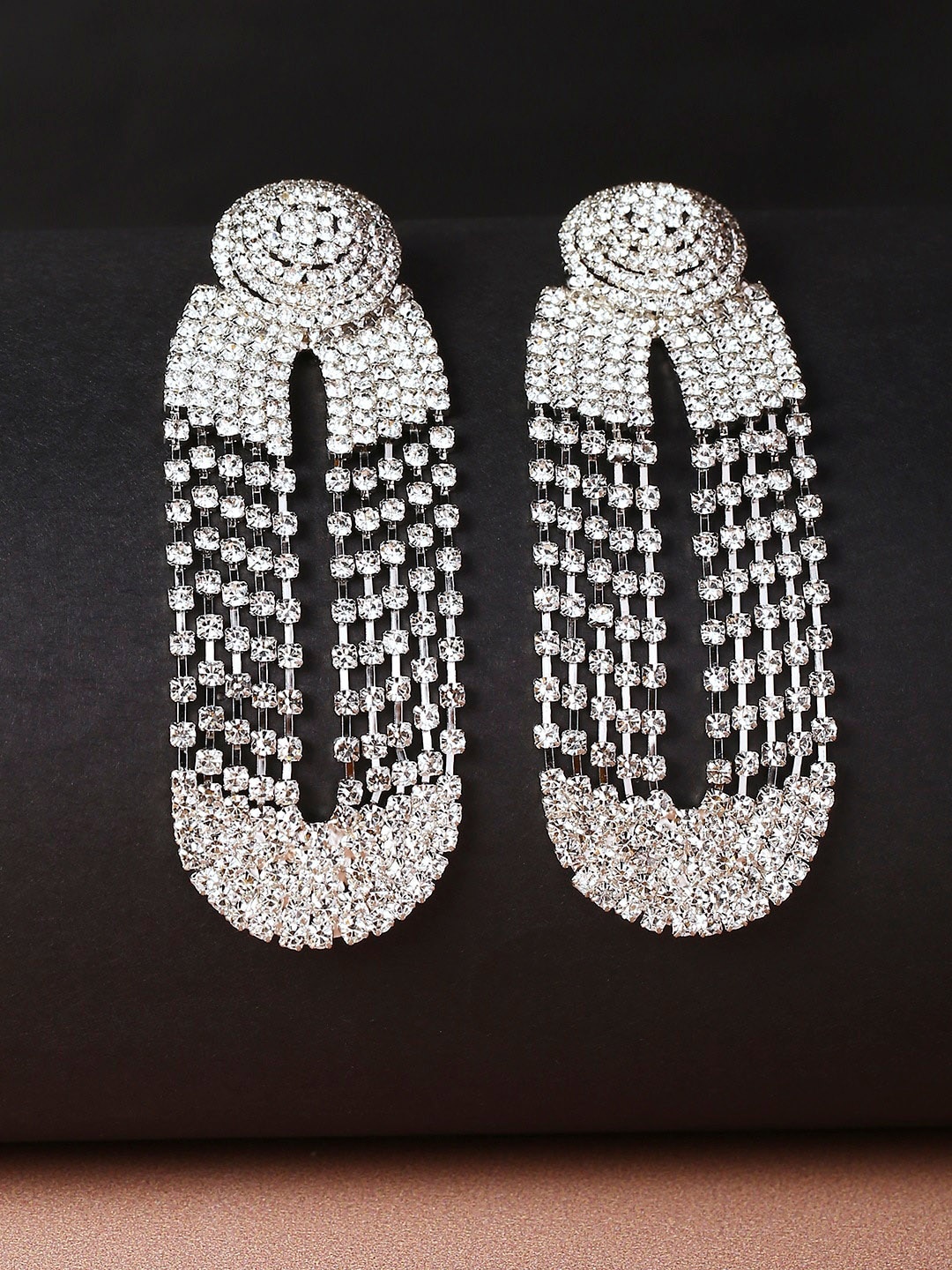 

OOMPH Women Party-Wear Drop Earrings, Silver