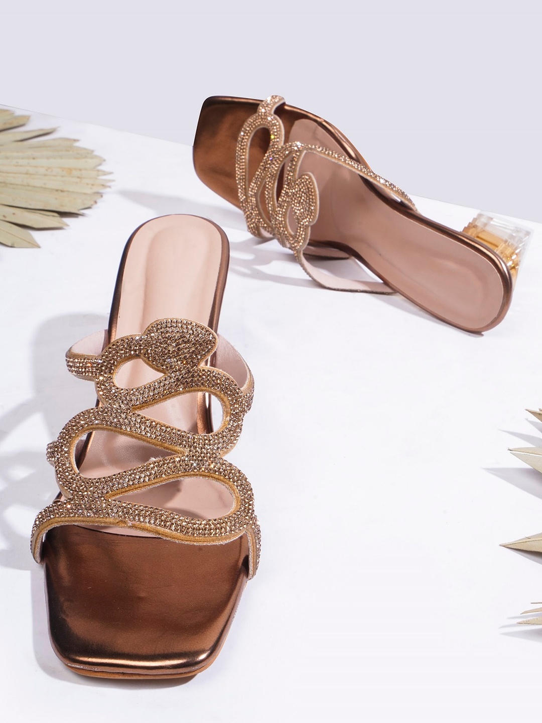 

Try Me Embellished Block Heel Sandal, Gold