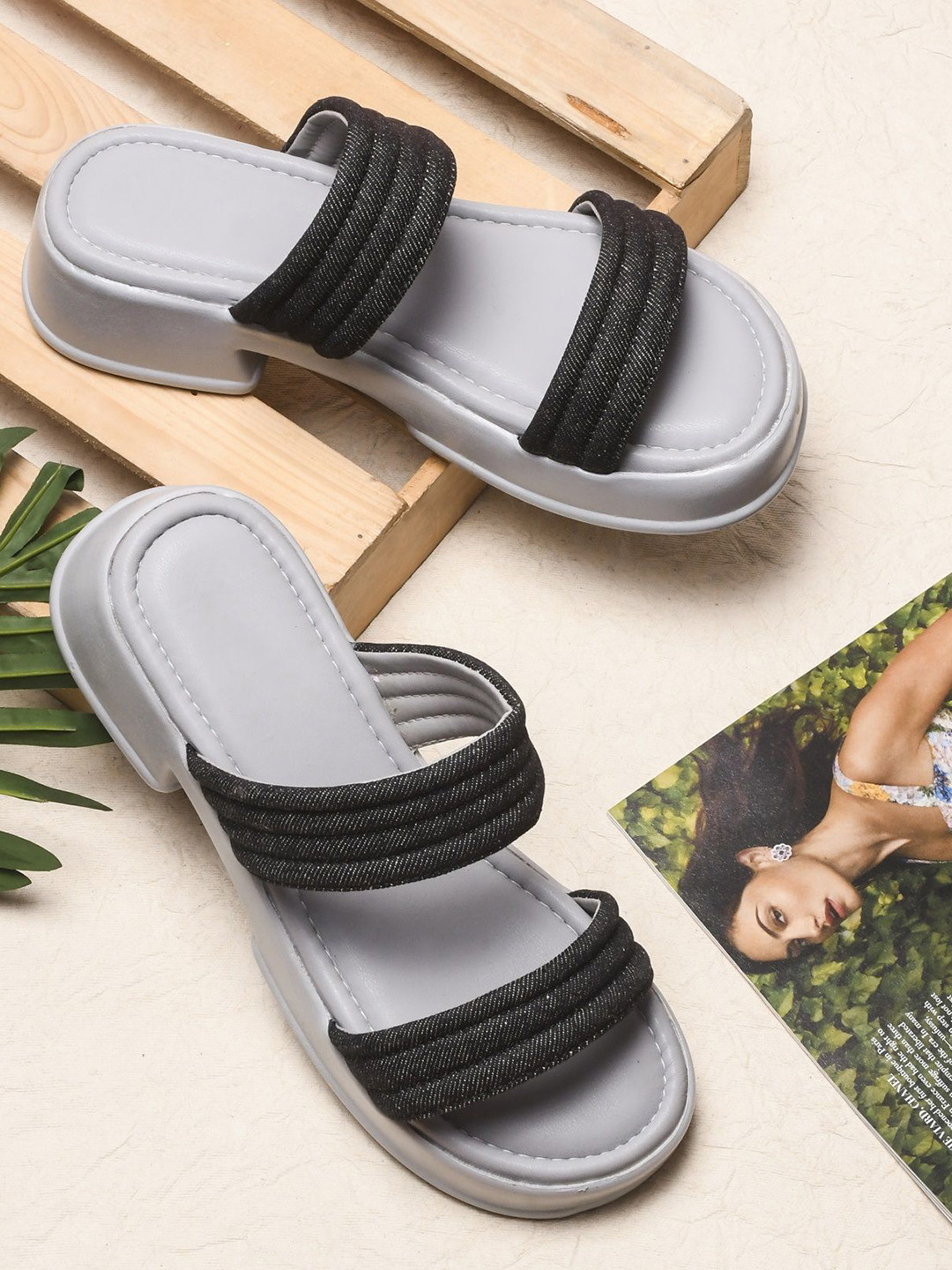

Try Me Open Toe Platform Heel Sandals, Black