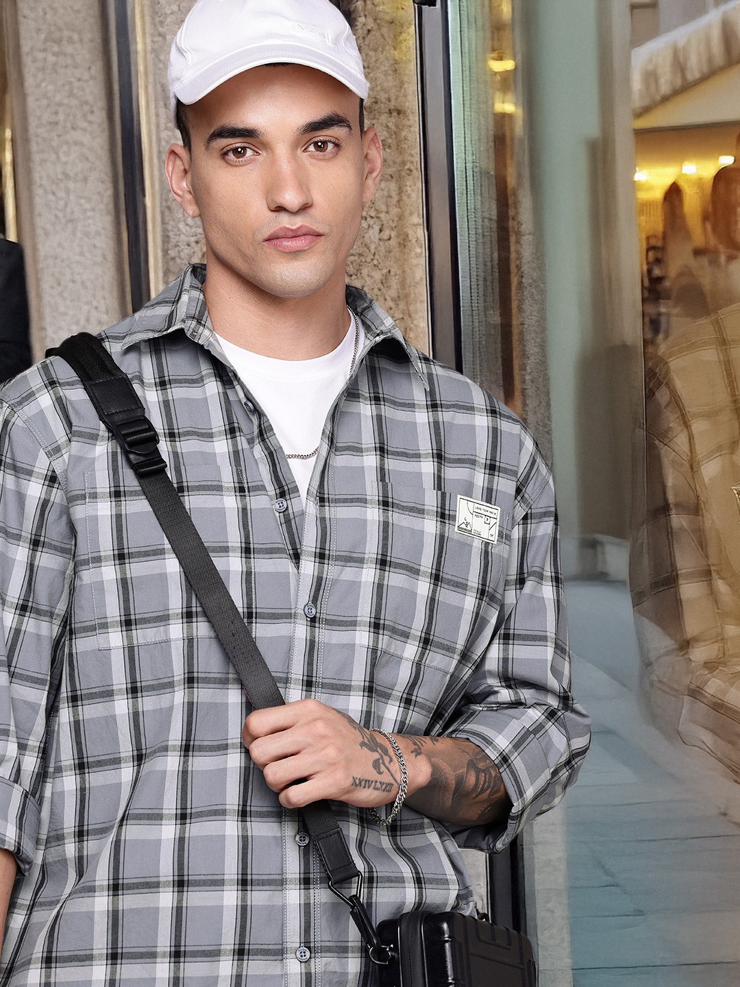 

The Roadster Life Co. Pure Cotton Tartan Checks Opaque Relaxed Fit Casual Shirt, Grey