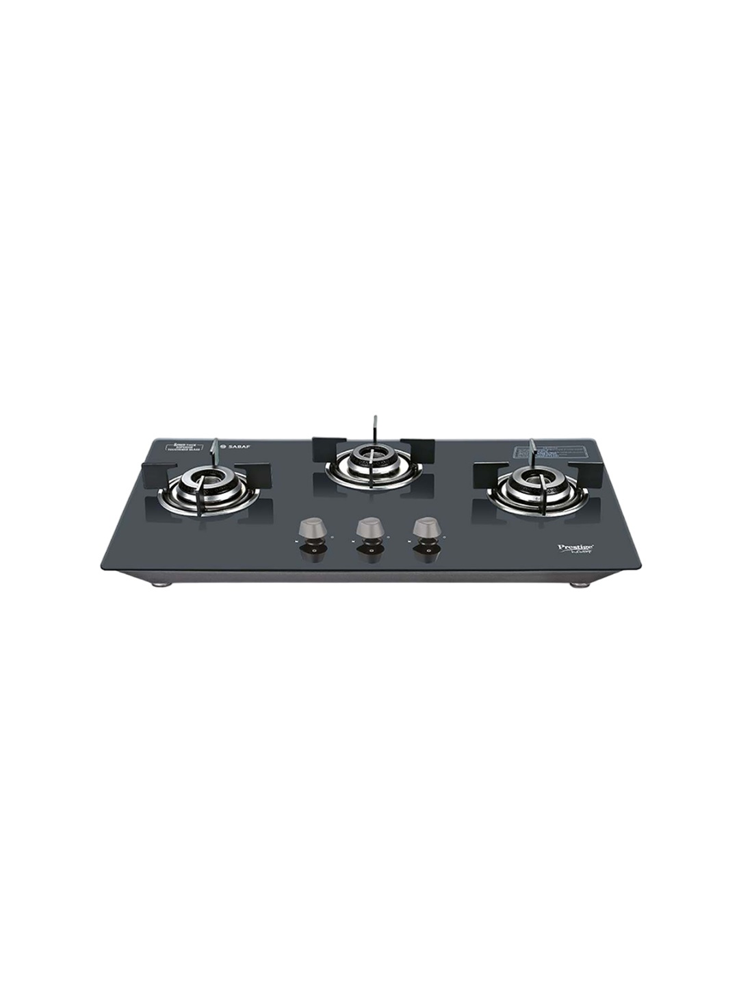 

Prestige Desire Hobtop PHTD 03 AI Black Toughened Glass Top 3 Sabaf Burner Gas Stove