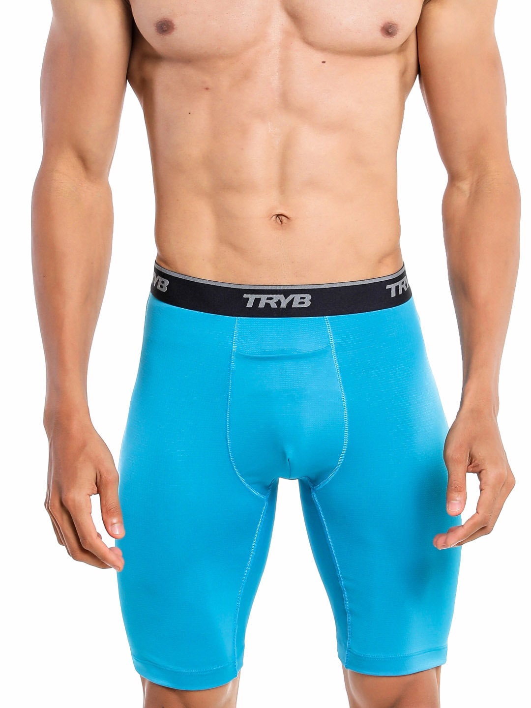 

TRYB Men Skinny Fit Cycling Sports Shorts, Blue