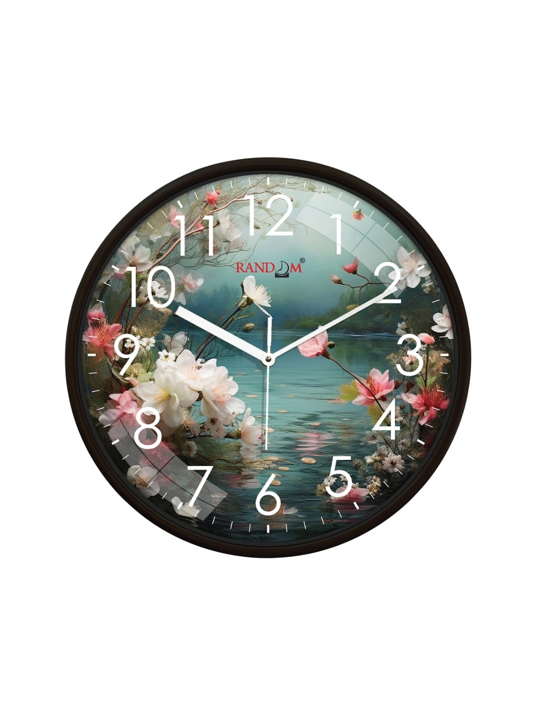 

RANDOM Printed Round Shaped Sweep Silent Movement Contemporary Wall Clock, Black