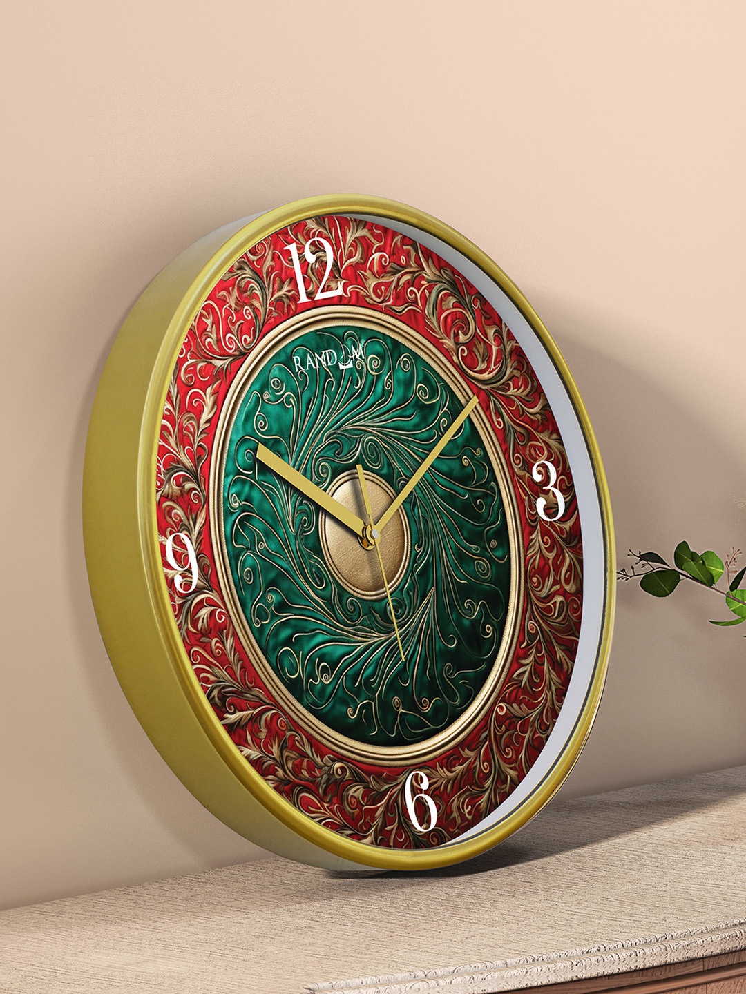 

RANDOM Printed Round Shaped Sweep Silent Movement Contemporary Wall Clock, Green