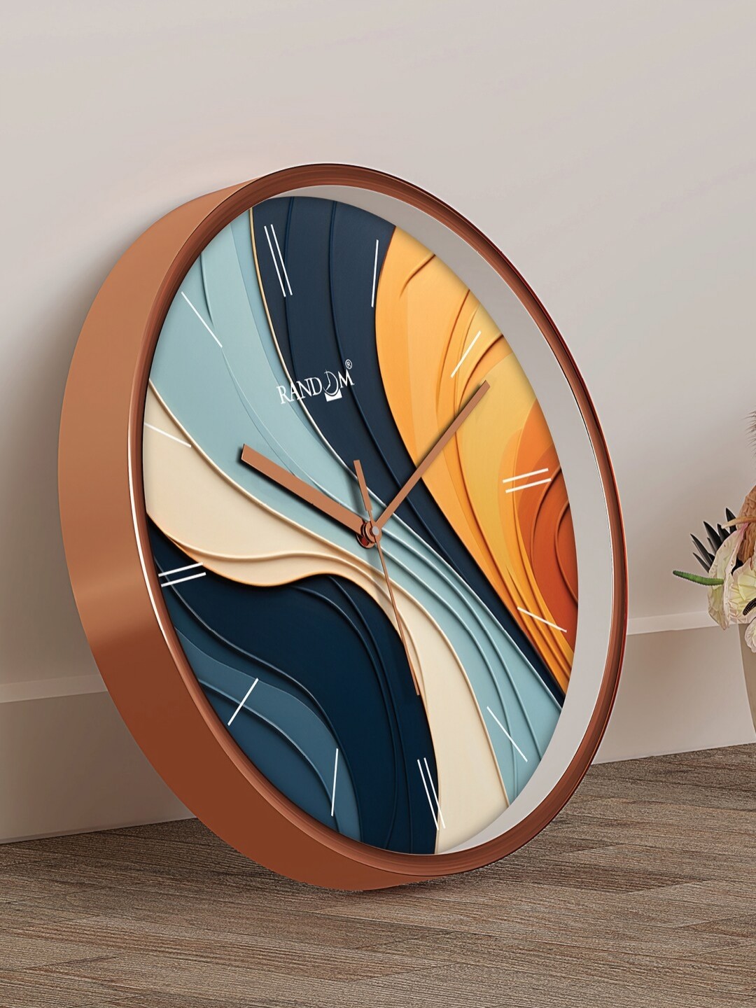 

RANDOM Green & Blue Printed Contemporary Wall Clock
