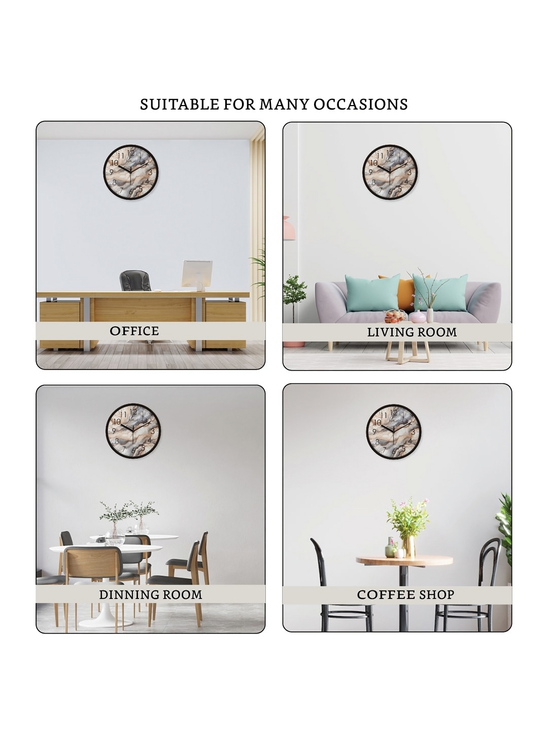 

RANDOM Black & Brown Textured Contemporary Wall Clock