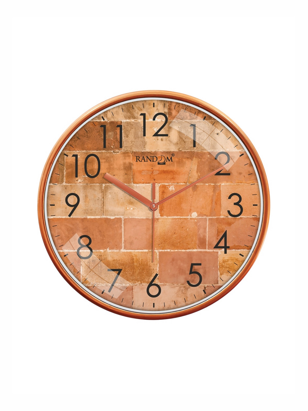 

RANDOM Printed Round Shaped Sweep Silent Movement Contemporary Wall Clock, Orange