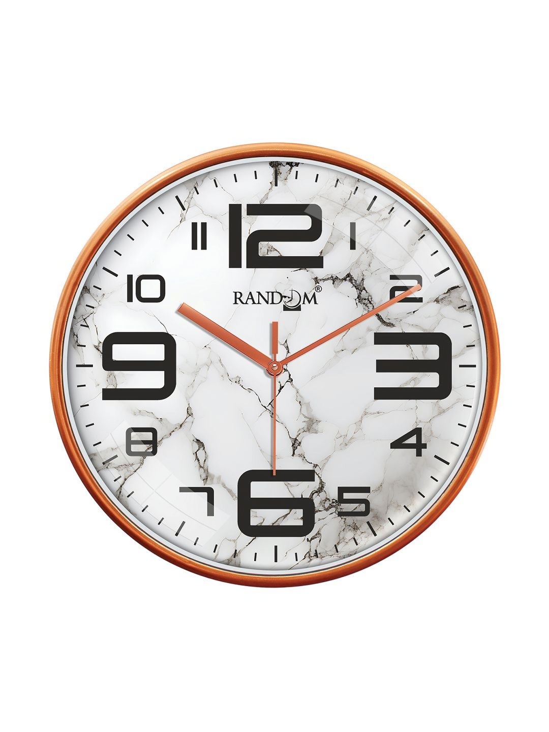 

RANDOM Printed Round Shaped Sweep Silent Movement Contemporary Wall Clock, Orange