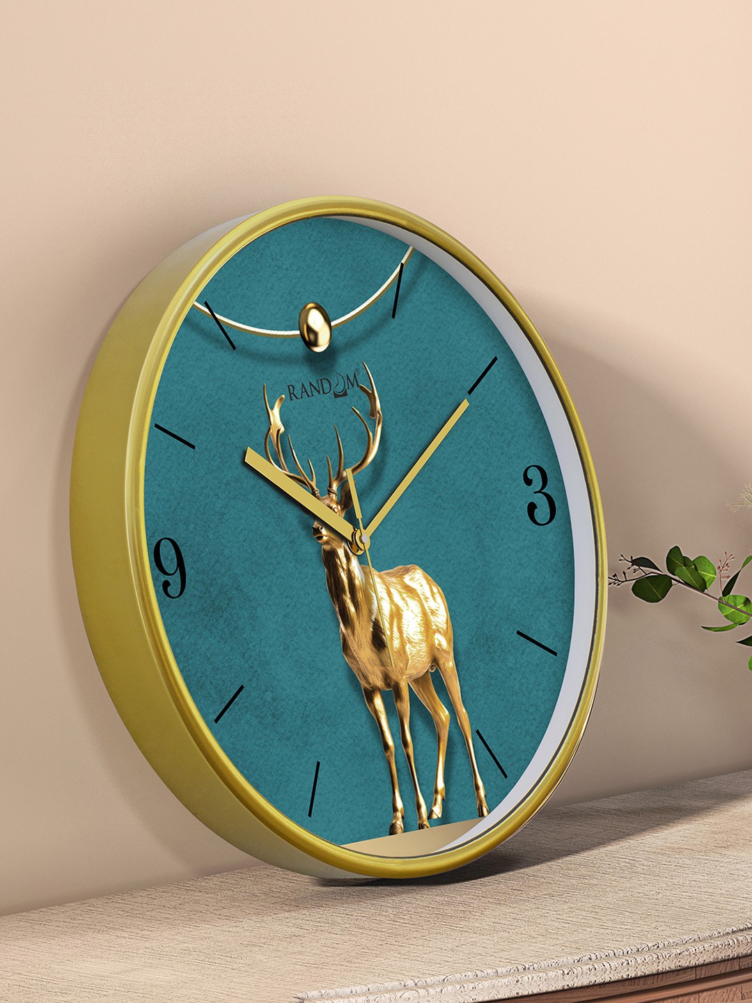 

RANDOM Printed Round Shaped Sweep Silent Movement Contemporary Wall Clock, Blue