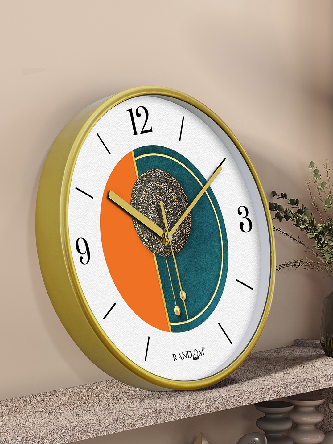 

RANDOM Printed Round Shaped Sweep Silent Movement Contemporary Wall Clock, Yellow