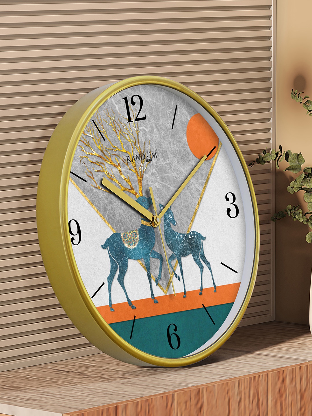 

RANDOM Printed Round Shaped Sweep Silent Movement Contemporary Wall Clock, White