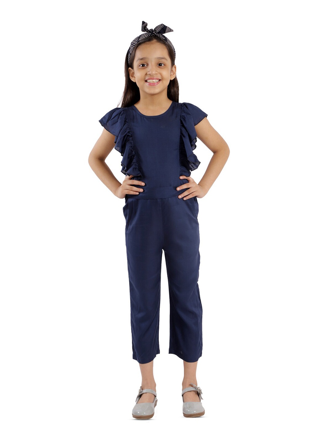 

Kids Cave Girls Basic Jumpsuit, Blue