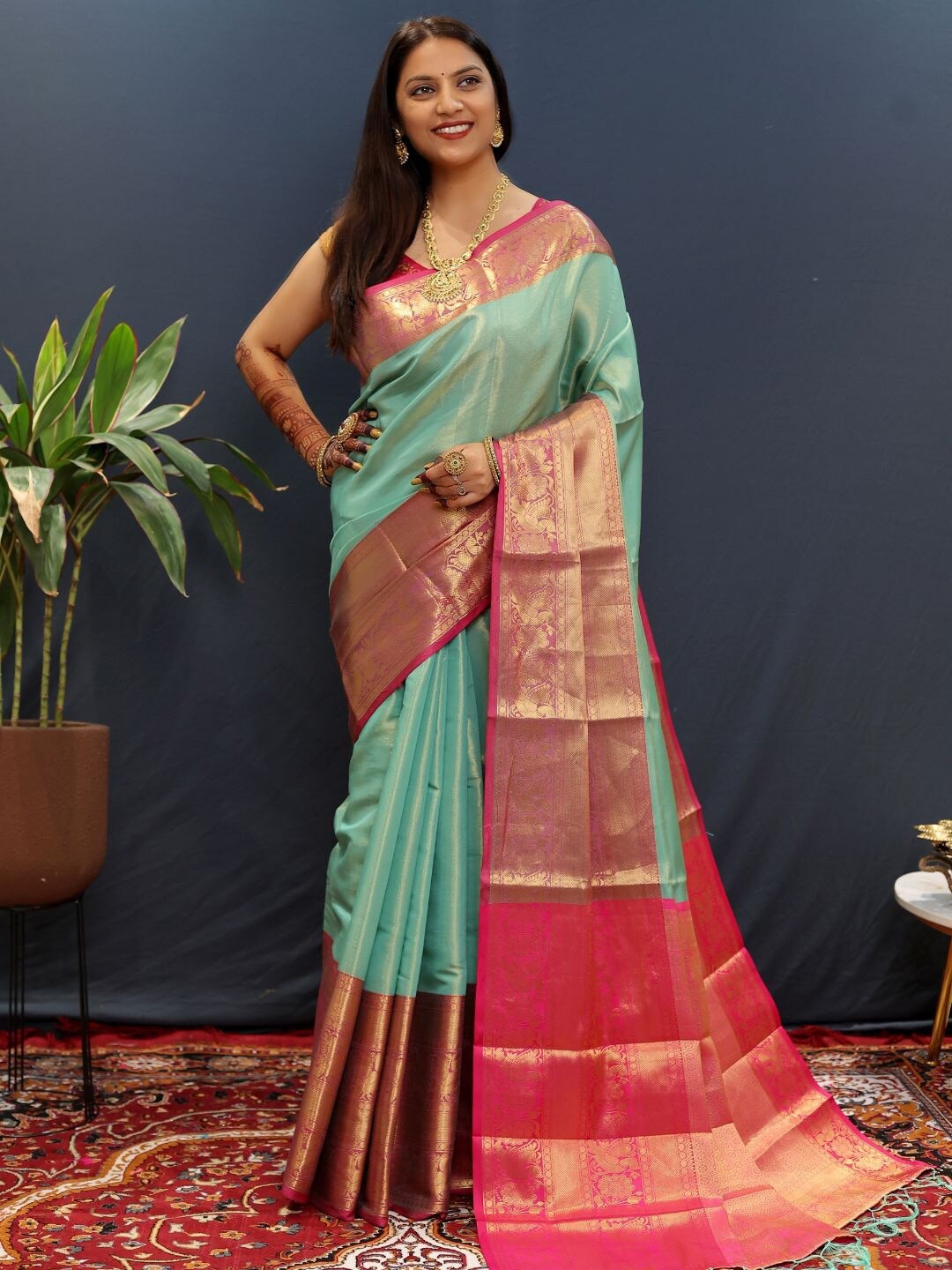 

SGF11 Woven Design Kanjeevaram Saree, Blue