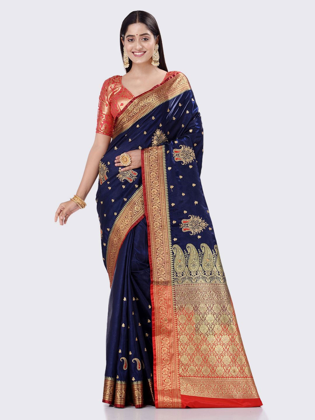 

BANARASI PATOLA Woven Design Zari Patola Saree, Blue