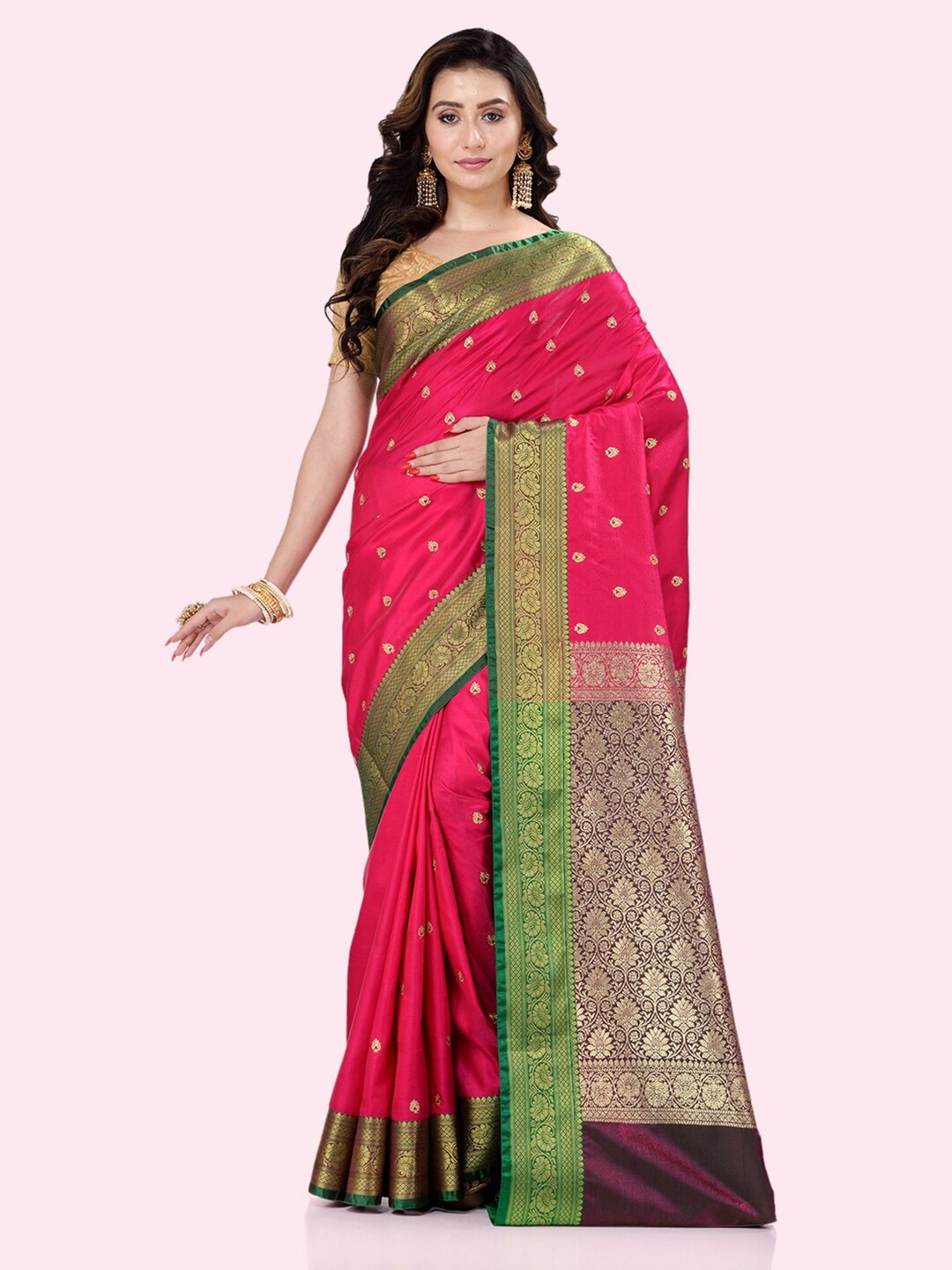 

BANARASI PATOLA Woven Design Zari Patola Saree, Pink