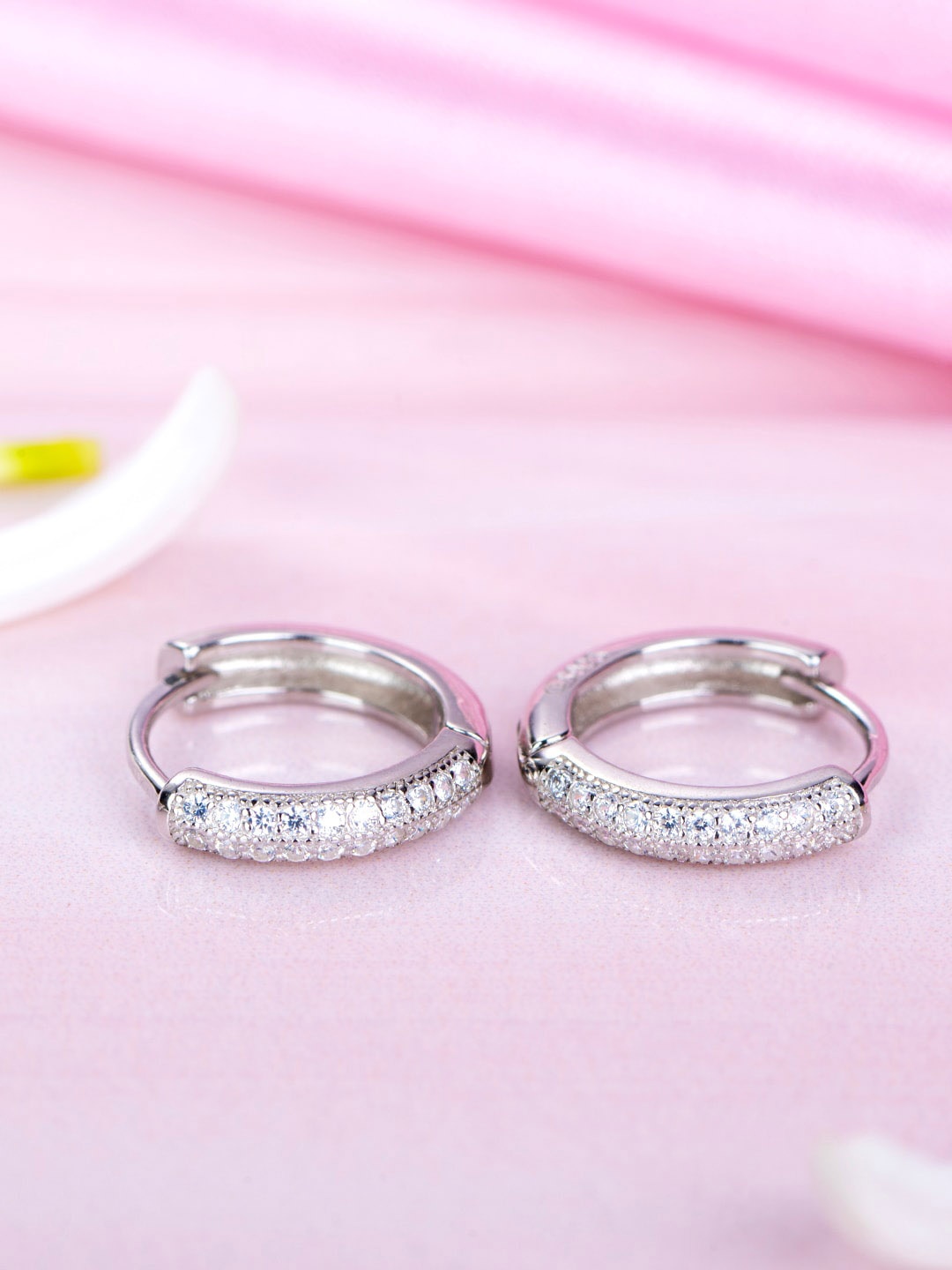 

Zavya Women Contemporary Hoop Earrings, Silver