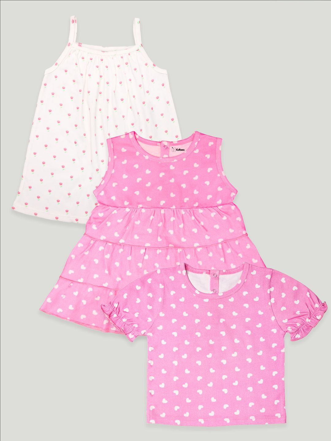 

Kidbea Print Cold-Shoulder A-Line Dress PACK OF 2, Multi