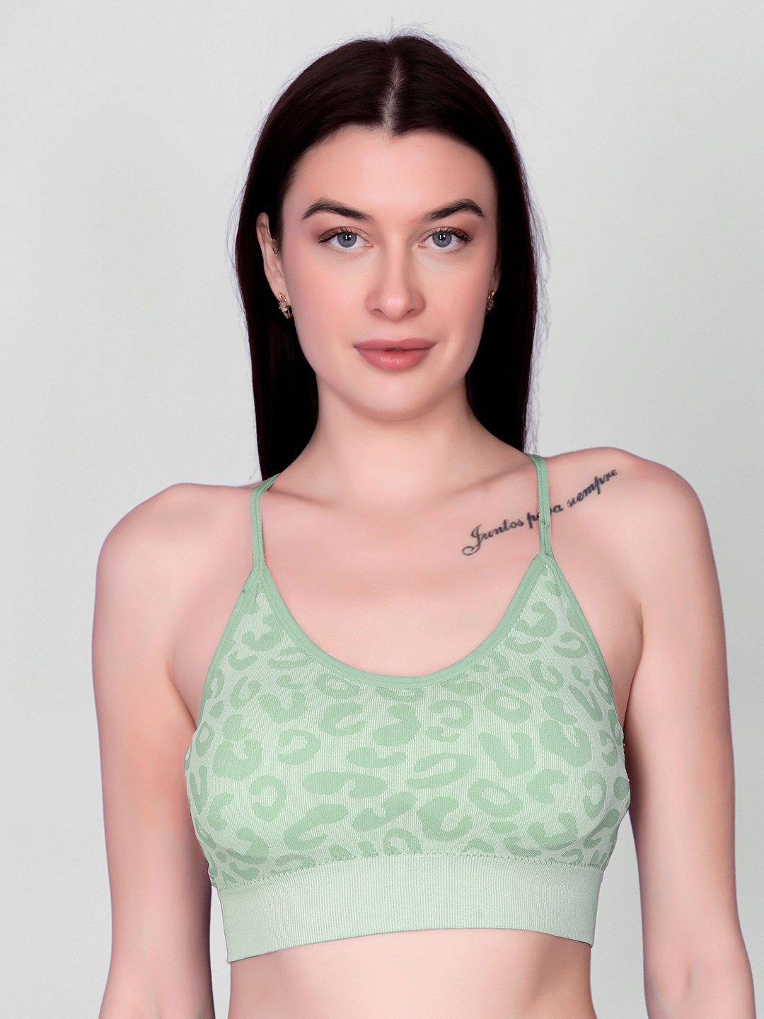 

Flenzy Women Animal Full Coverage Workout Bra, Green