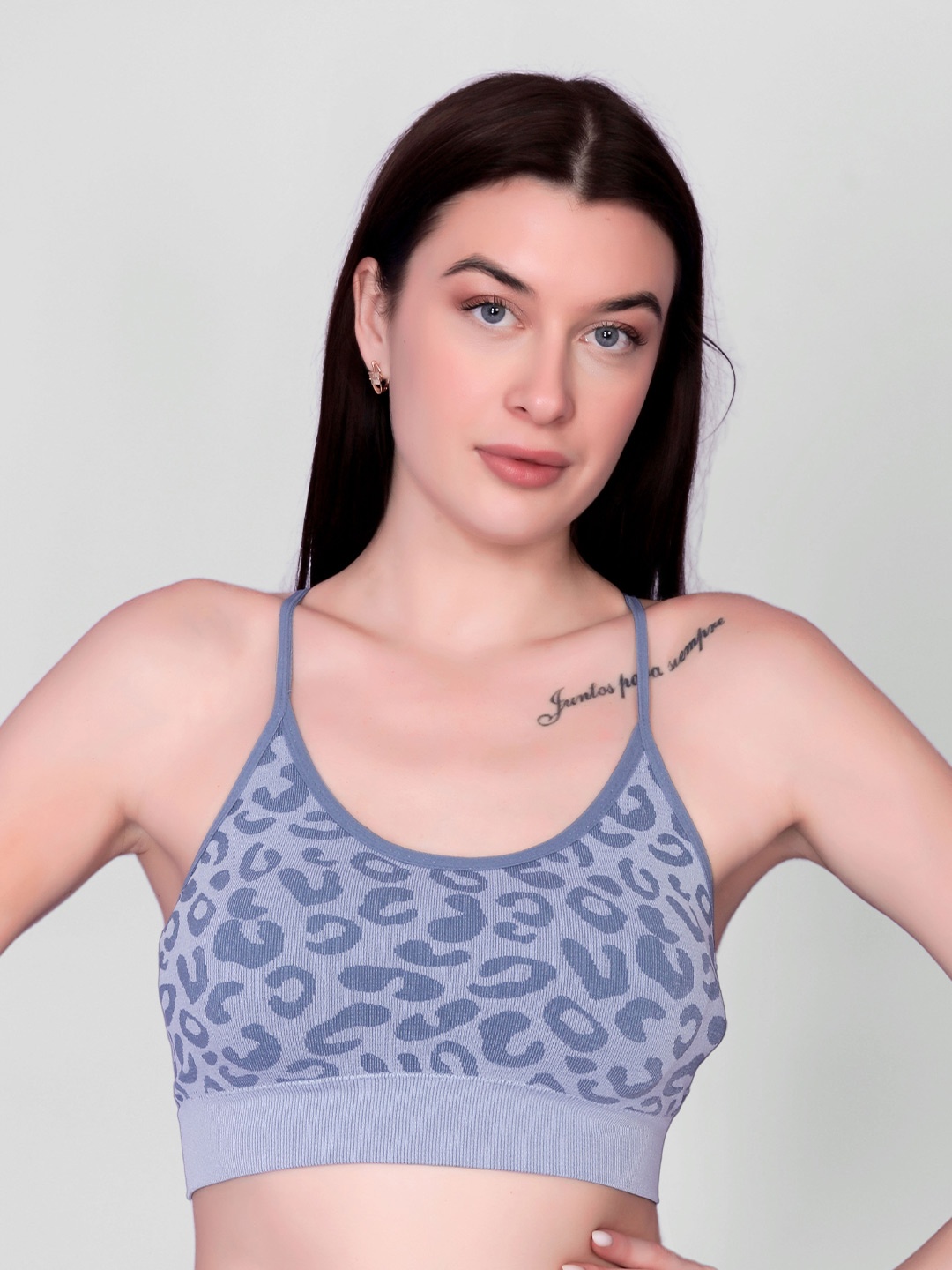 

Flenzy Women Animal Full Coverage Workout Bra, Blue