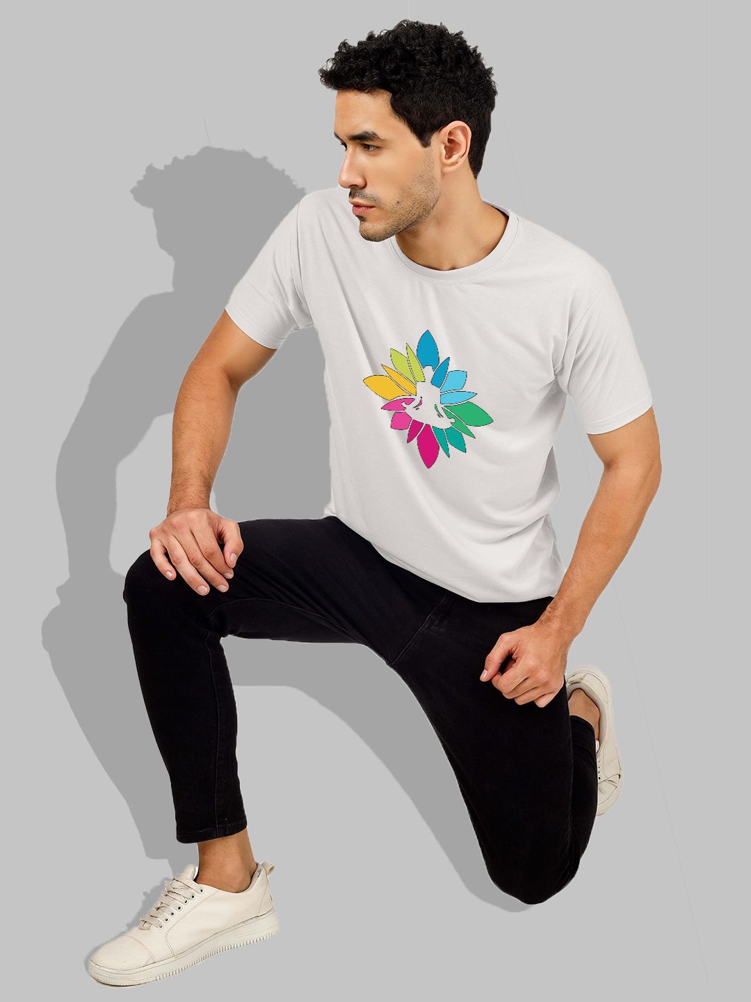 

Greylongg Graphic Printed Round Neck T-Shirt, White